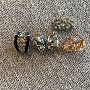 4 Elegant Spring Bling Silver Gold Butterfly Paparazzi Fashion Rings GUC